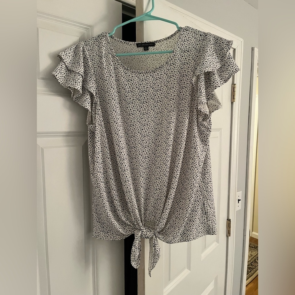 Adrianna Papell Flutter Sleeve Blouse